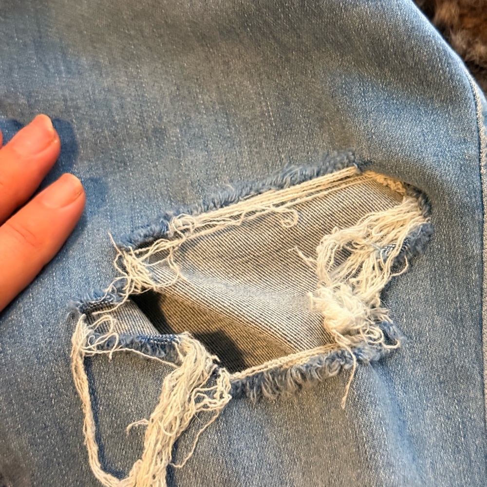 FITJEANS High Rise Blue Distressed Jeans - Picture 6 of 7